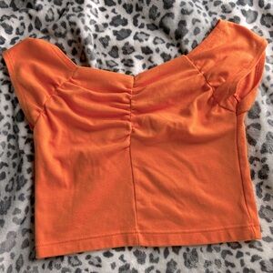 orange crop top